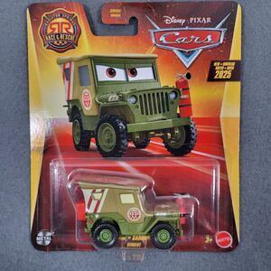 Disney Pixar Cars Race & Rescue SARGE Metal 1:55 Car 2025 Mattel NEW FSC